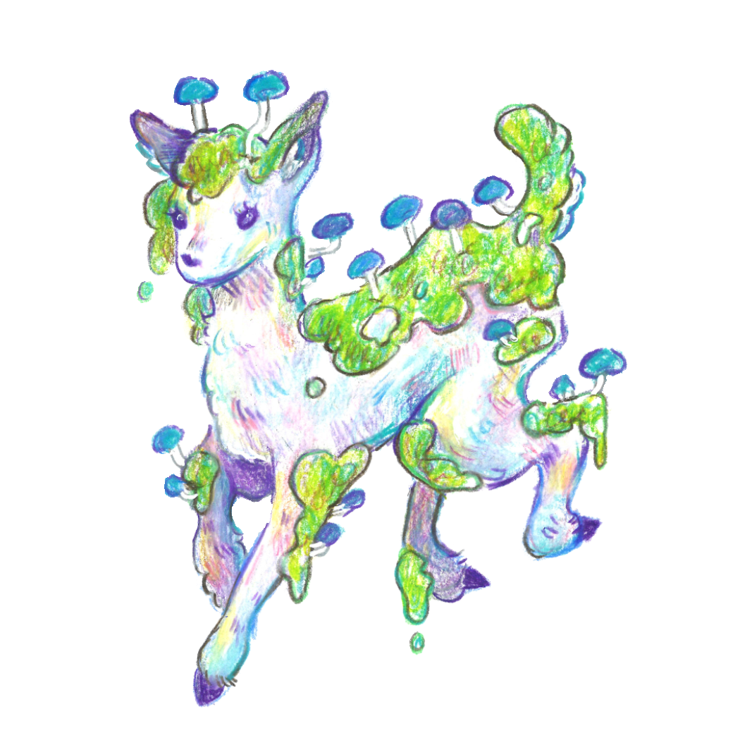 Mushroom Deer Sticker